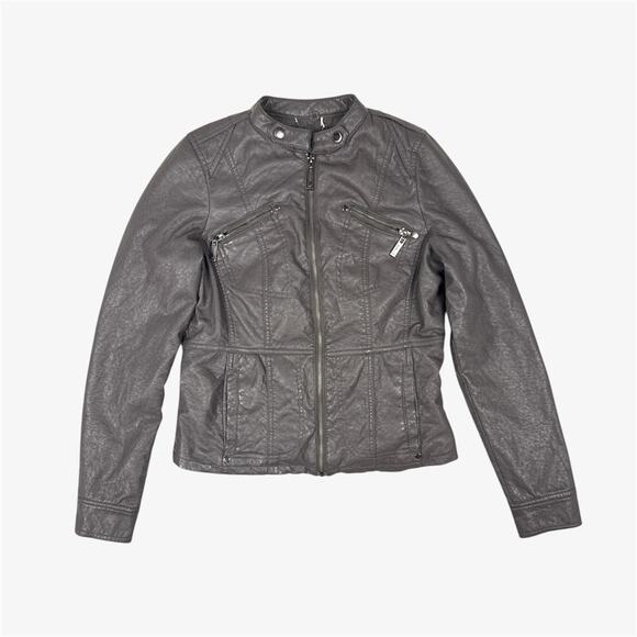 Grey fitted faux leather grunge jacket - size small from Jou Jou - Picture 1 of 8